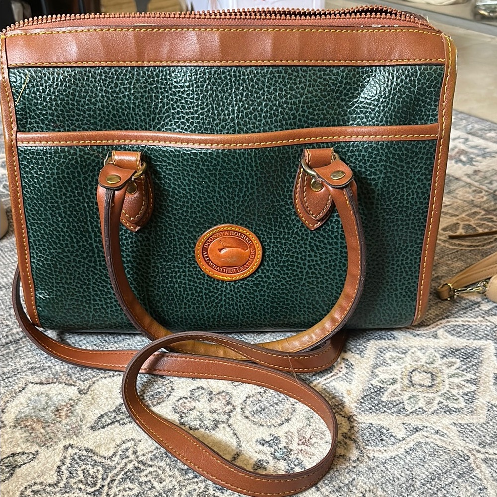 Dooney & Bourke Green and Tan Shoulder Bag